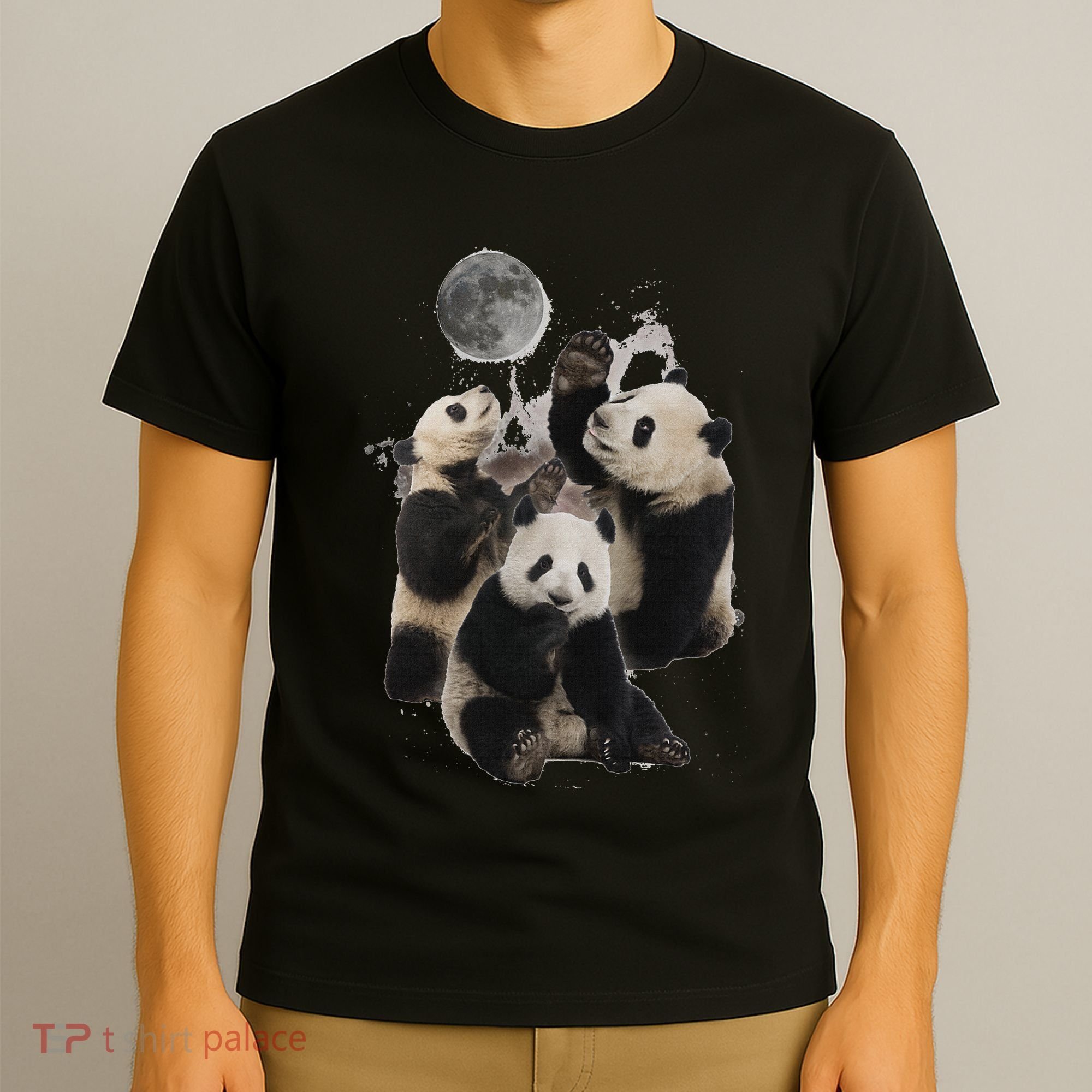 Howling At The Moon Funny Panda Panda T-Shirt