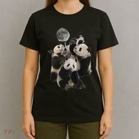 Howling At The Moon Funny Panda Panda T-Shirt thumb 4
