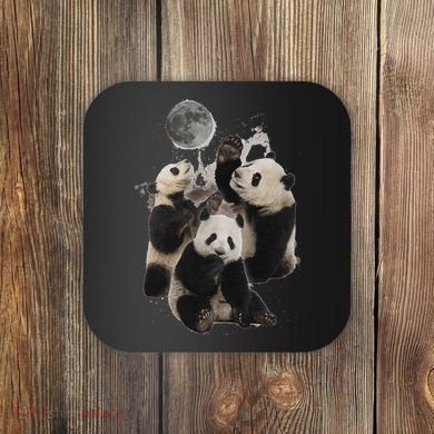 Howling At The Moon Funny Panda Panda Coaster