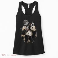 Howling At The Moon Funny Panda Panda Women's Tank Top thumb 0