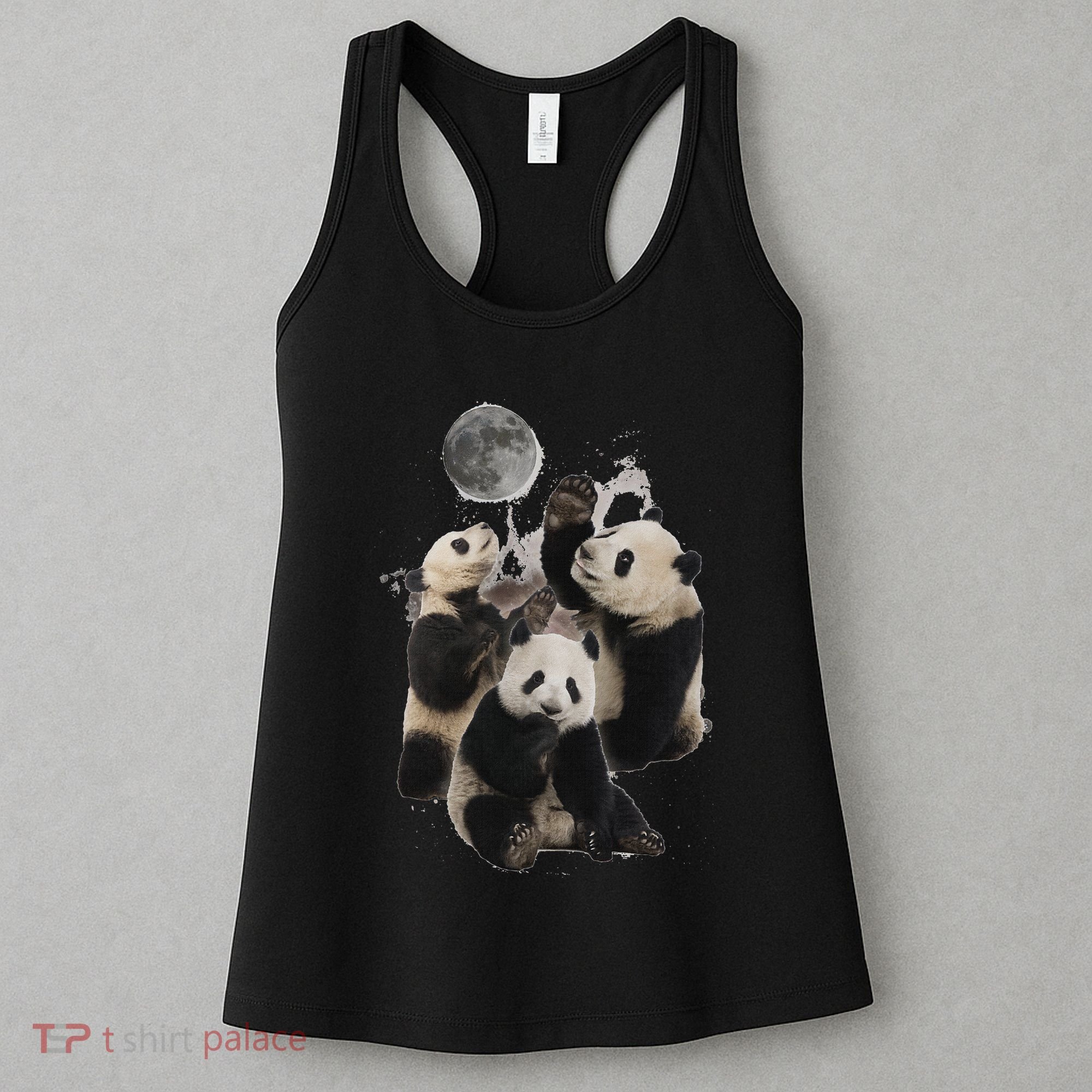 Howling At The Moon Funny Panda Panda Women's Tank Top