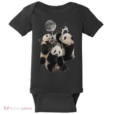 Howling At The Moon Funny Panda Panda Baby Bodysuit