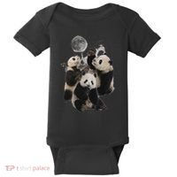 Howling At The Moon Funny Panda Panda Baby Bodysuit thumb 0