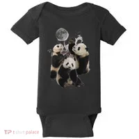 Howling At The Moon Funny Panda Panda Baby Bodysuit thumb 0