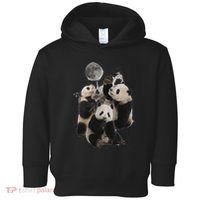 Howling At The Moon Funny Panda Panda Toddler Hoodie thumb 0