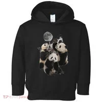 Howling At The Moon Funny Panda Panda Toddler Hoodie thumb 0
