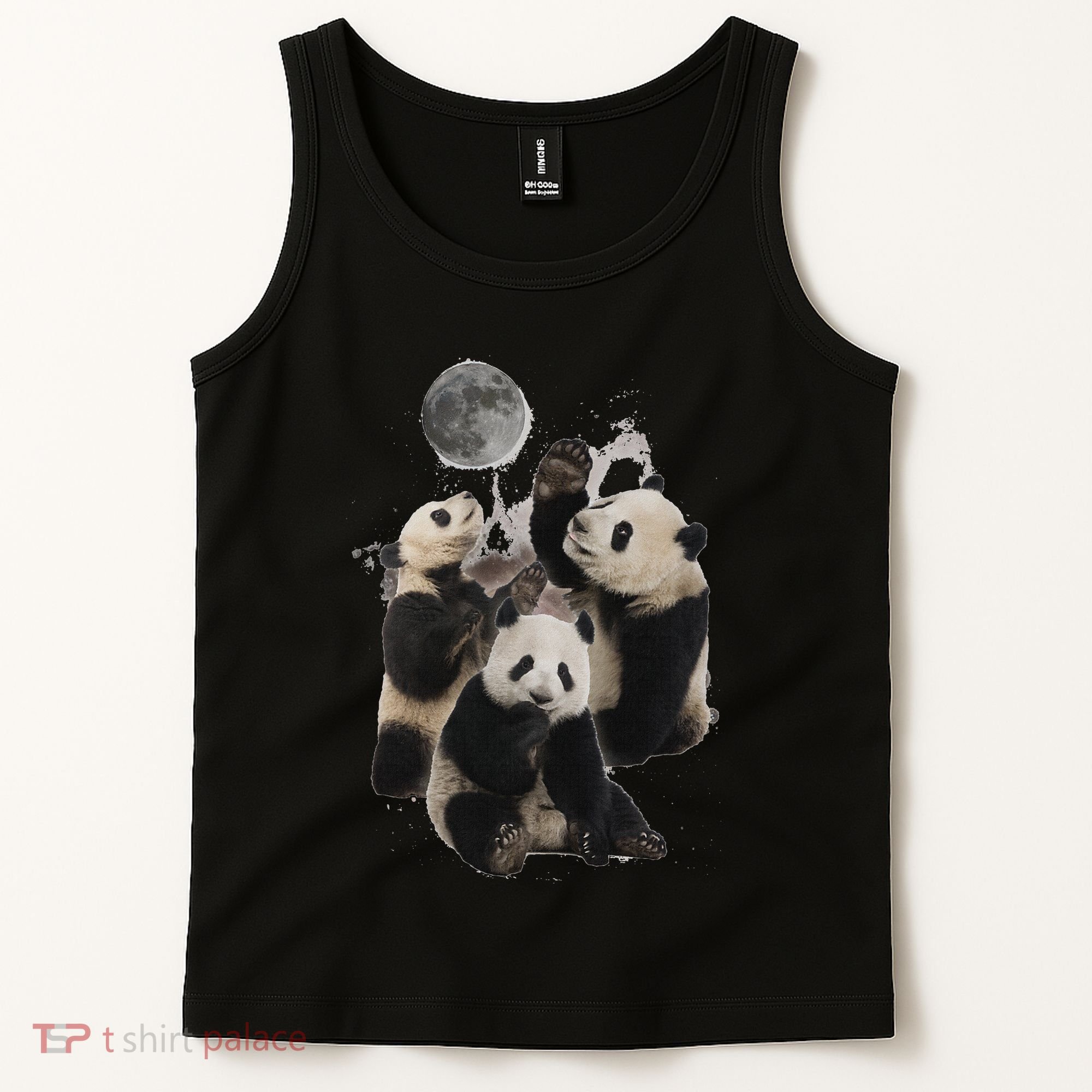 Howling At The Moon Funny Panda Panda Tank Top