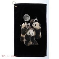 Howling At The Moon Funny Panda Panda Golf Towel thumb 0