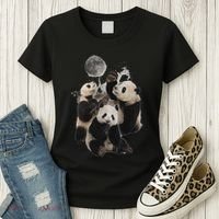Howling At The Moon Funny Panda Panda Women's T-Shirt thumb 3