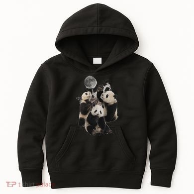 Howling At The Moon Funny Panda Panda Kids Hoodie