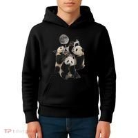 Howling At The Moon Funny Panda Panda Kids Hoodie thumb 4