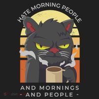 Hate Morning People Cat Funny Beanie thumb 2