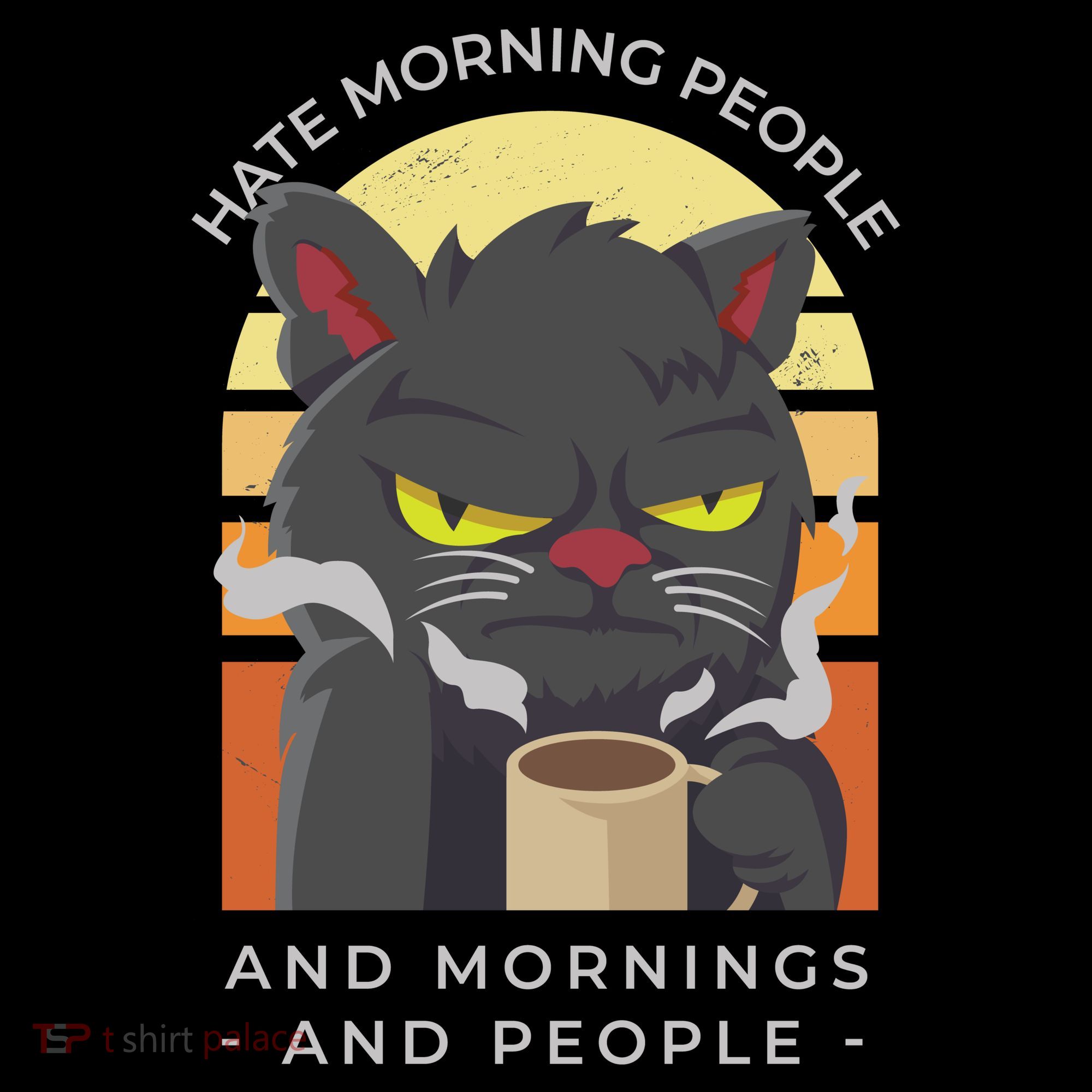 Hate Morning People Cat Funny Women's Hoodie