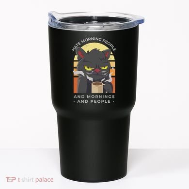 Hate Morning People Cat Funny Tumbler