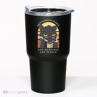 Hate Morning People Cat Funny Tumbler thumb 0