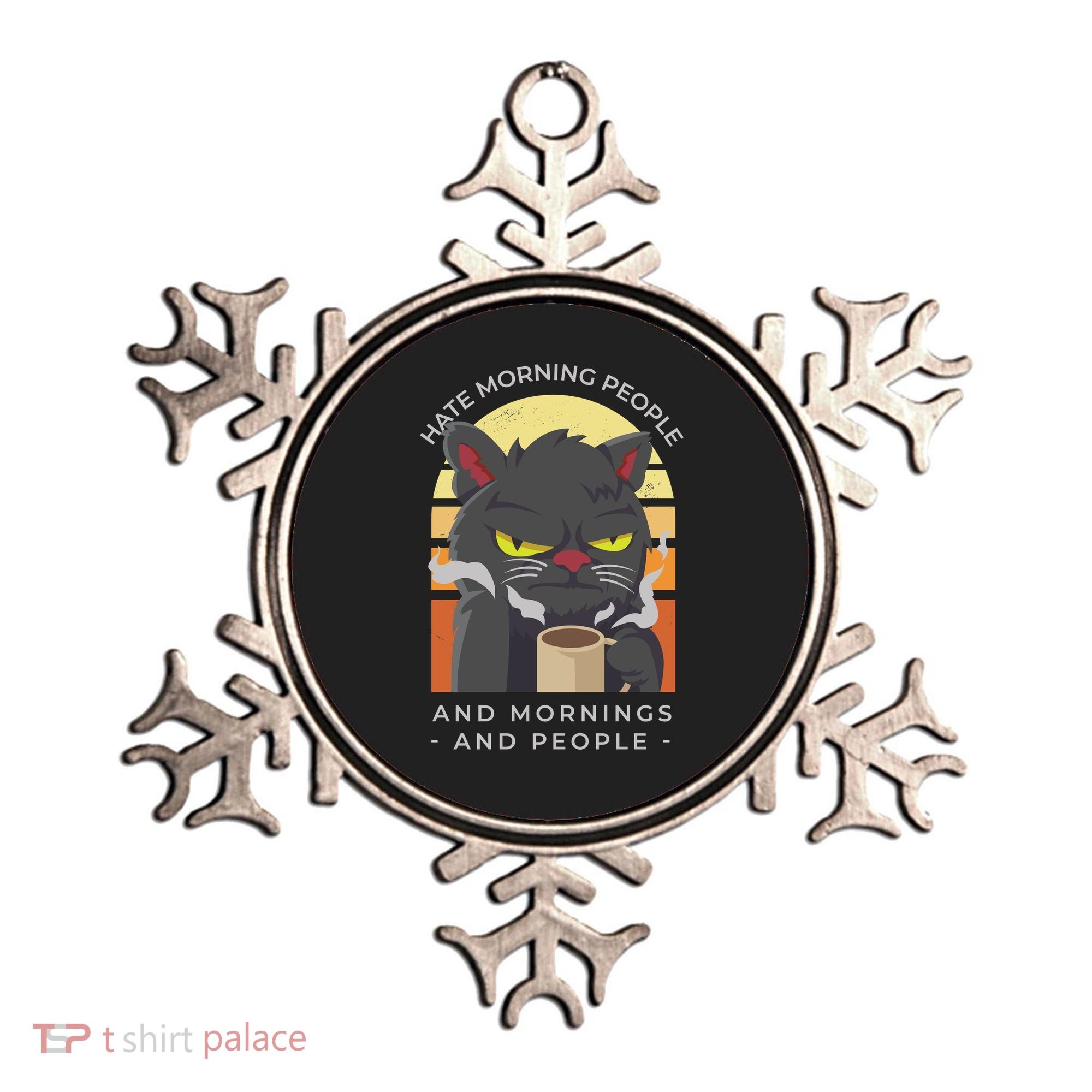 Hate Morning People Cat Funny Ornament