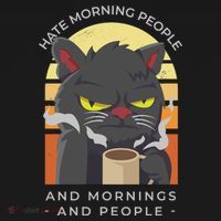 Hate Morning People Cat Funny Ornament thumb 1