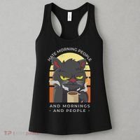 Hate Morning People Cat Funny Women's Tank Top thumb 3