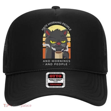 Hate Morning People Cat Funny Hat