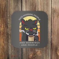 Hate Morning People Cat Funny Coaster thumb 0
