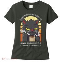 Hate Morning People Cat Funny Women's T-Shirt thumb 0