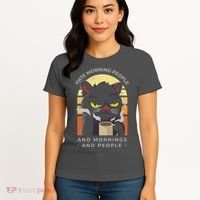 Hate Morning People Cat Funny Women's T-Shirt thumb 4