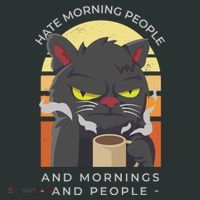 Hate Morning People Cat Funny Women's T-Shirt thumb 6