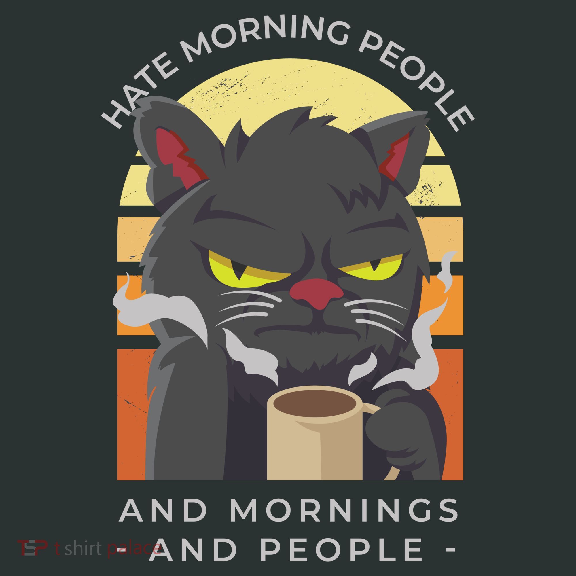 Hate Morning People Cat Funny Kids Hoodie