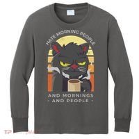 Hate Morning People Cat Funny Kids Long Sleeve Shirt thumb 0