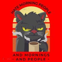 Hate Morning People Cat Funny Santa Hat thumb 1