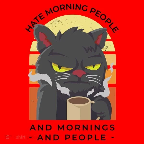 Hate Morning People Cat Funny Santa Hat