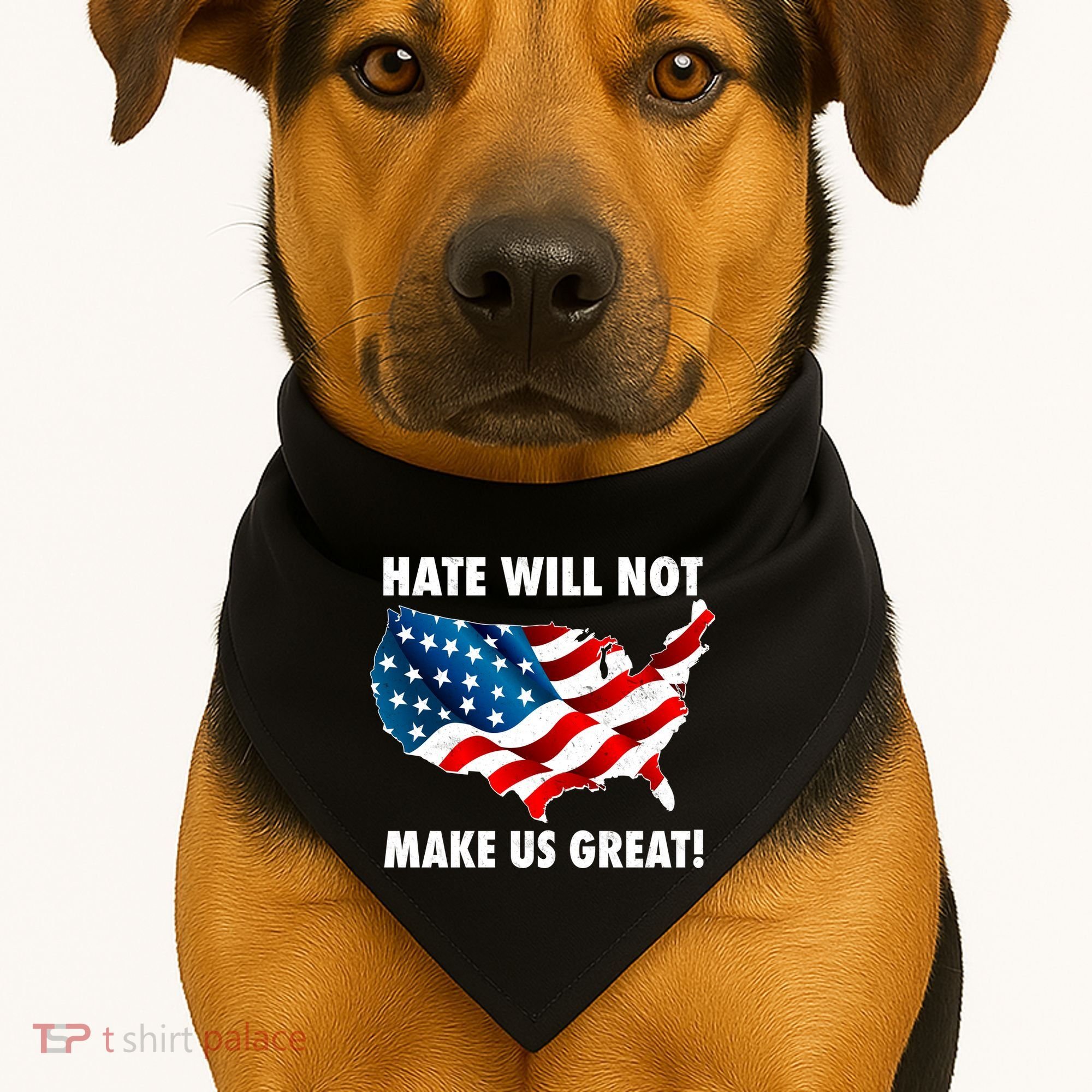 Hate Will Not Make Us Great USA-Made Doggie Bandana