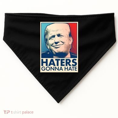 Haters Gonna Hate Poster Pro Trump USA-Made Doggie Bandana