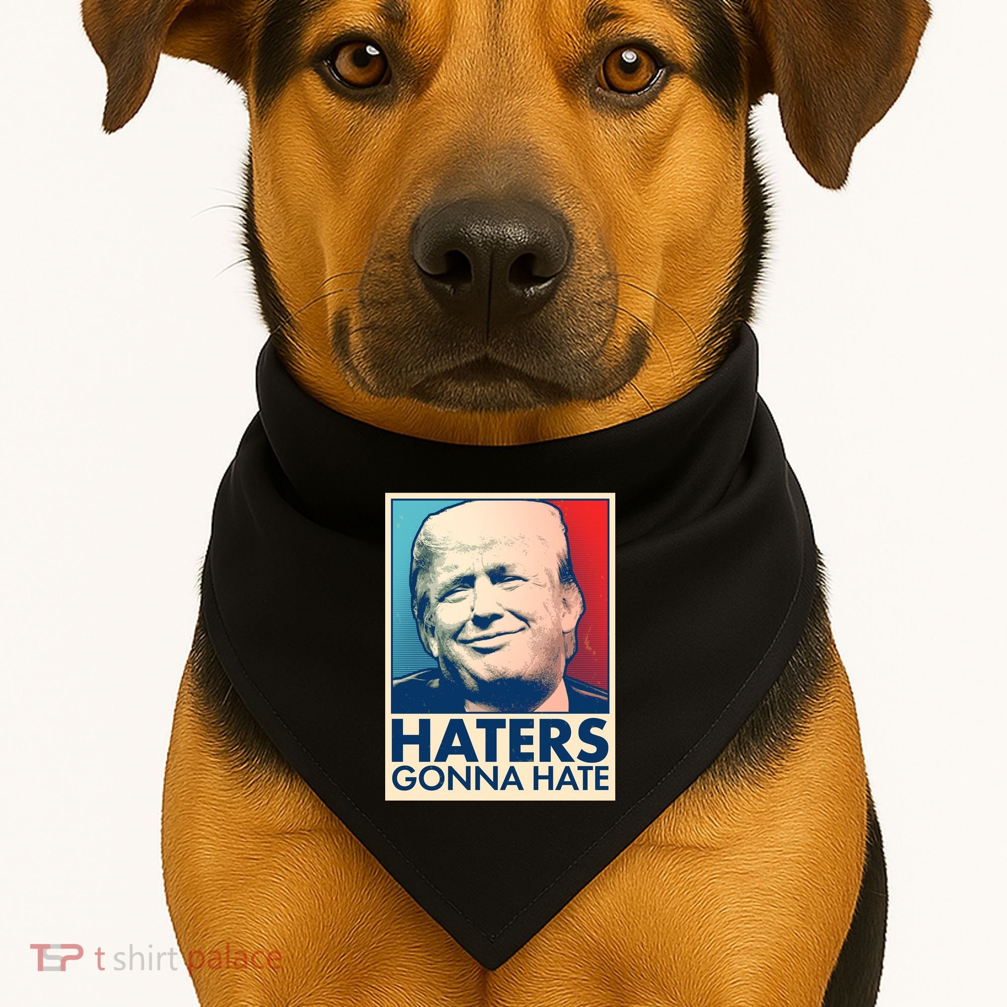 Haters Gonna Hate Poster Pro Trump USA-Made Doggie Bandana