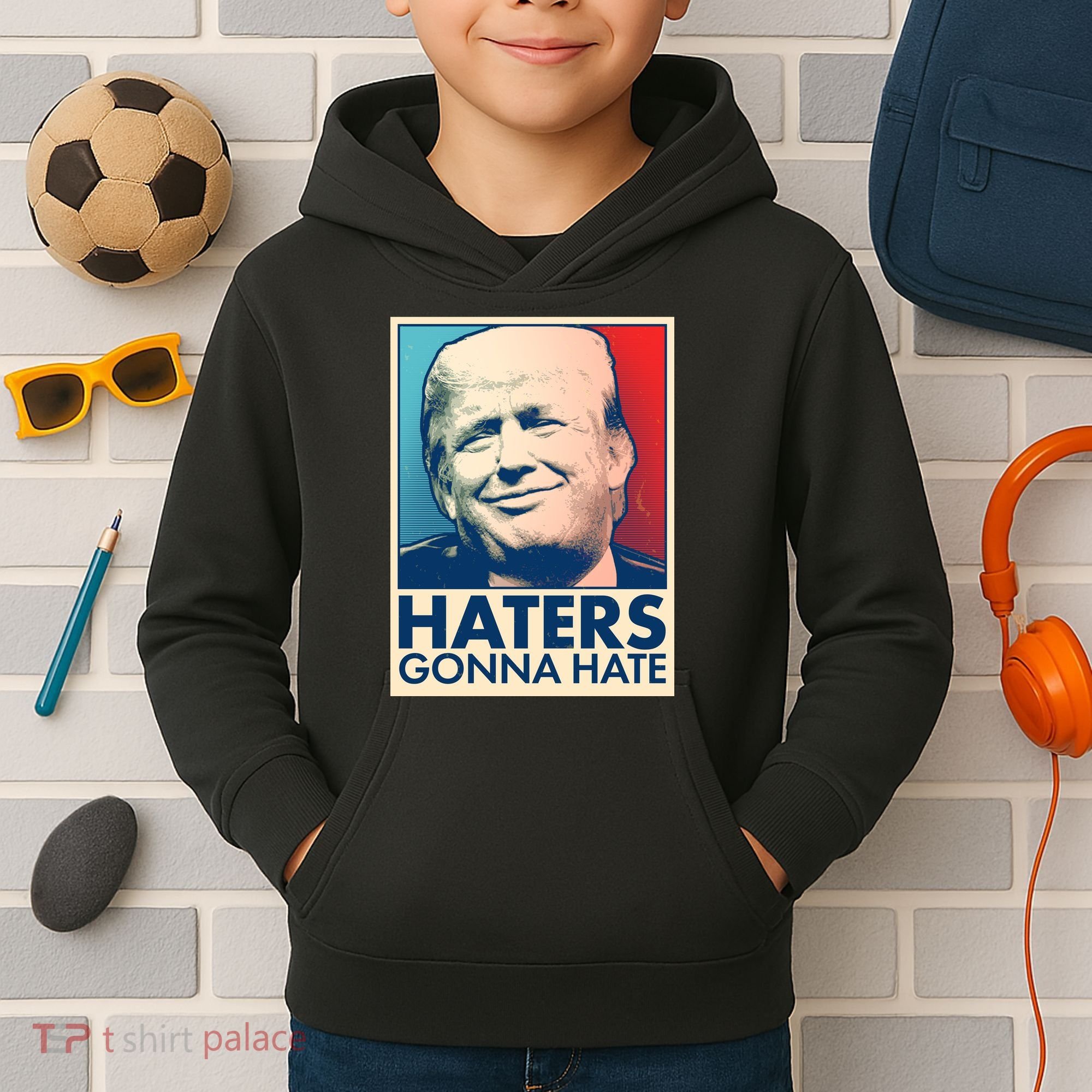 Haters Gonna Hate Poster Pro Trump Kids Hoodie