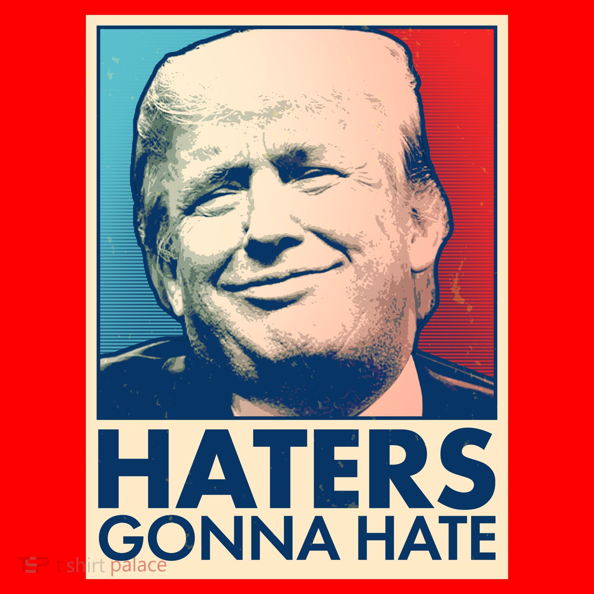 Haters Gonna Hate Poster Pro Trump Santa Hat