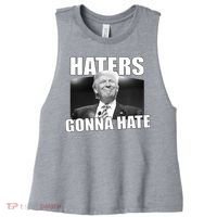 Haters Gonna Hate Trump Women's Racerback Cropped Tank thumb 0