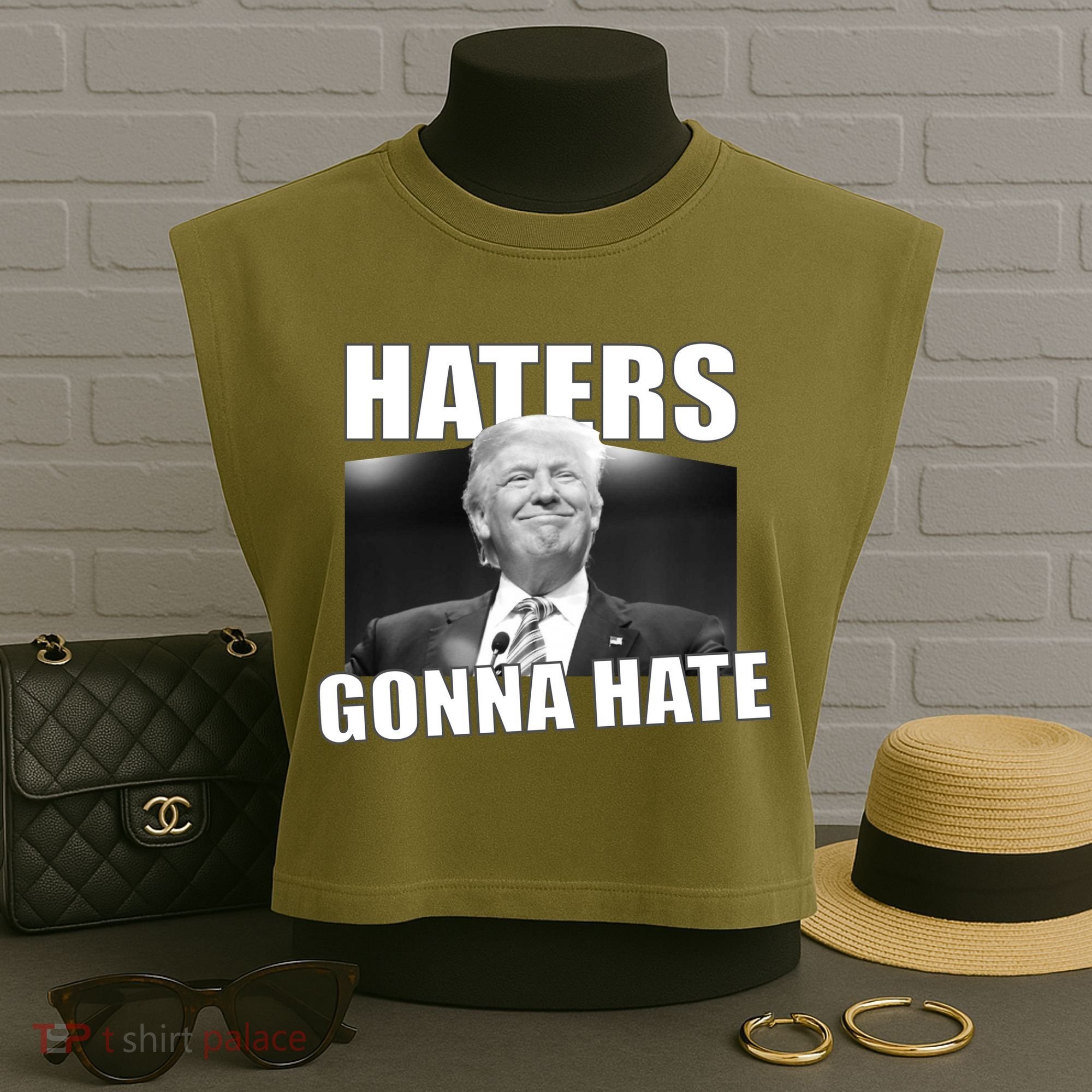 Haters Gonna Hate Trump Garment-Dyed Women's Muscle Tee