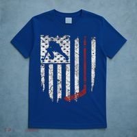 Hockey American Usa Flag Gift Mens Tee Gift T-Shirt thumb 5