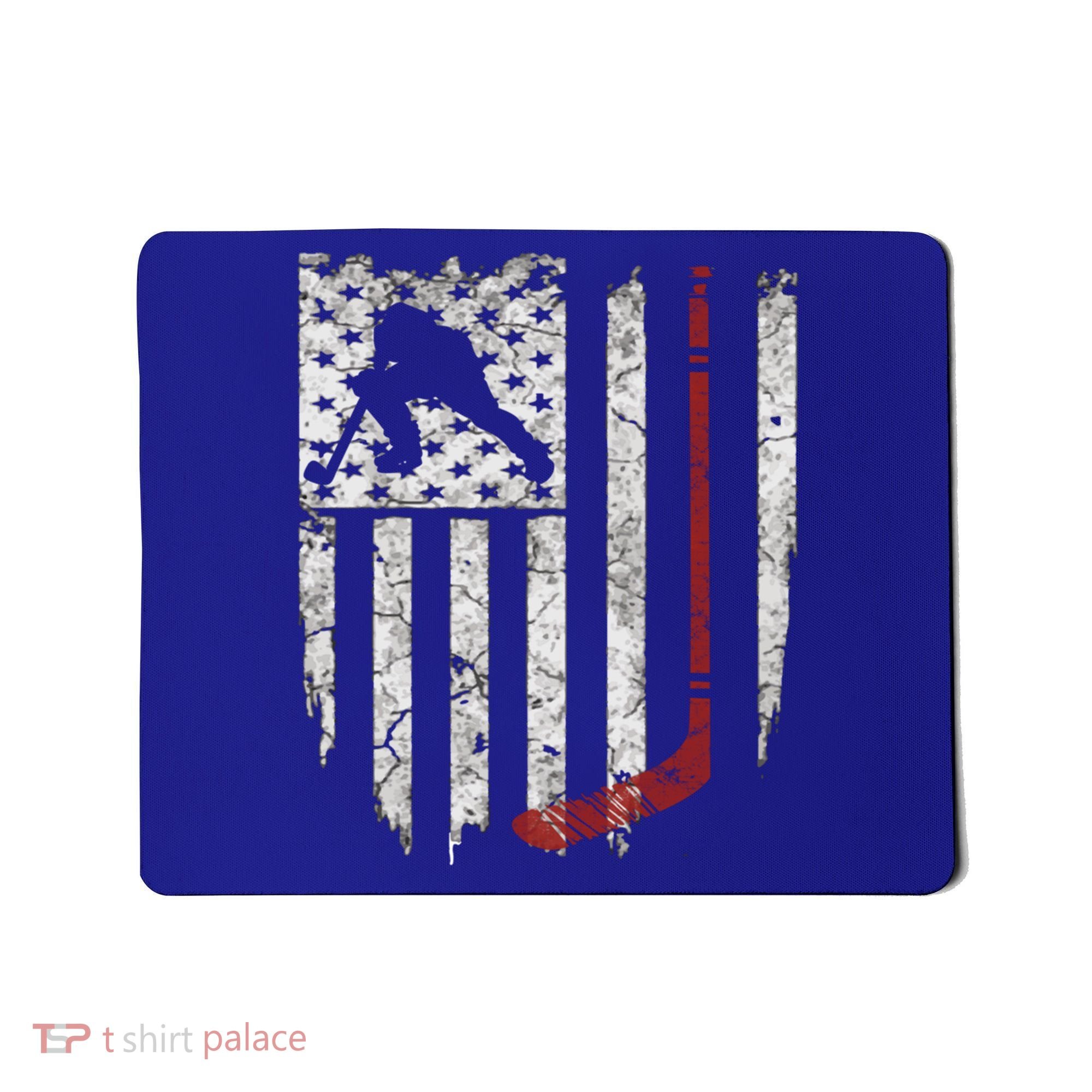 Hockey American Usa Flag Gift Mens Tee Gift Mousepad