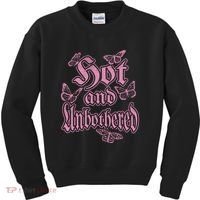 Hot And Unbothered Butterfly Quote Kids Sweatshirt thumb 0