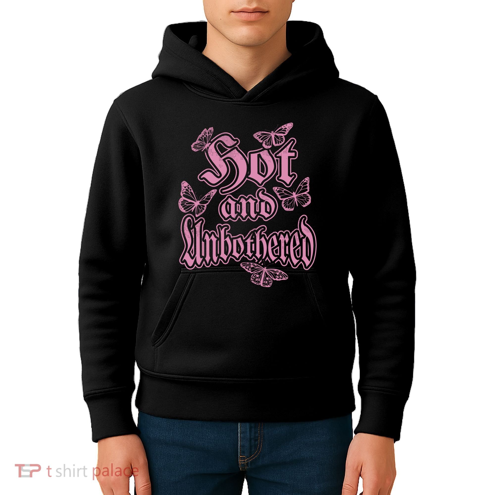 Hot And Unbothered Butterfly Quote Kids Hoodie