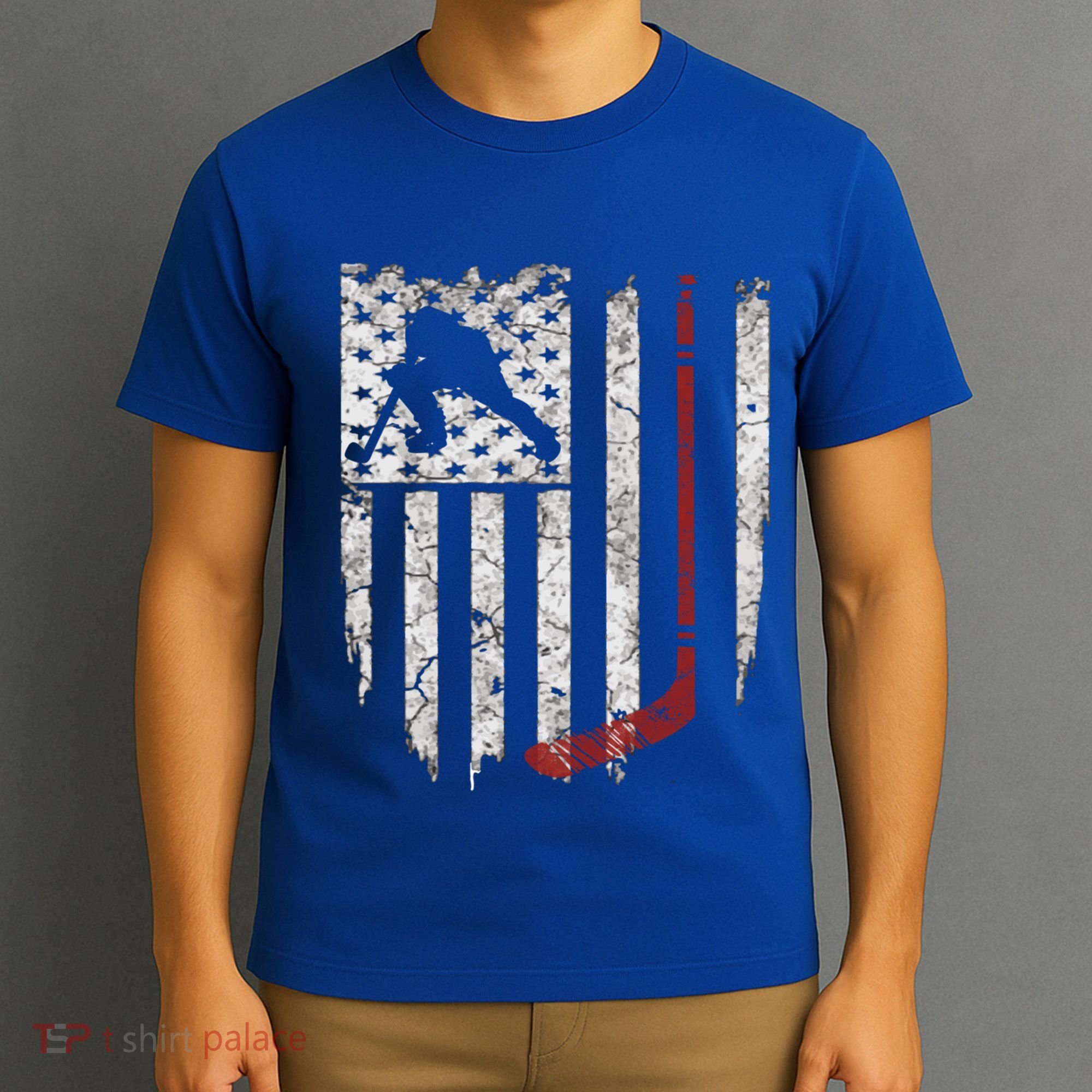 Hockey American Usa Flag Gift Gift T-Shirt
