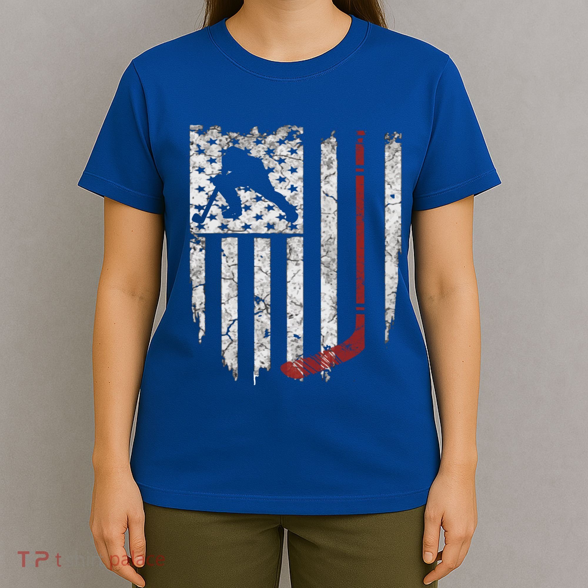 Hockey American Usa Flag Gift Gift T-Shirt