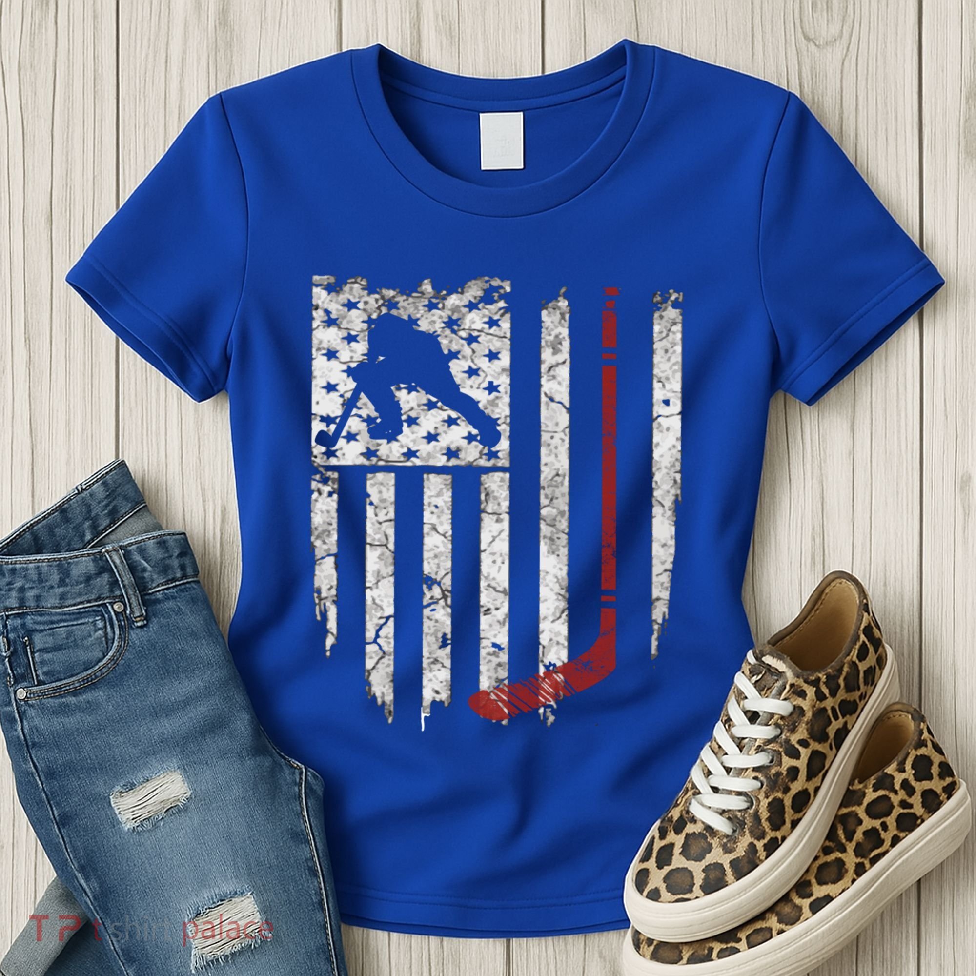 Hockey American Usa Flag Gift Gift Women's T-Shirt