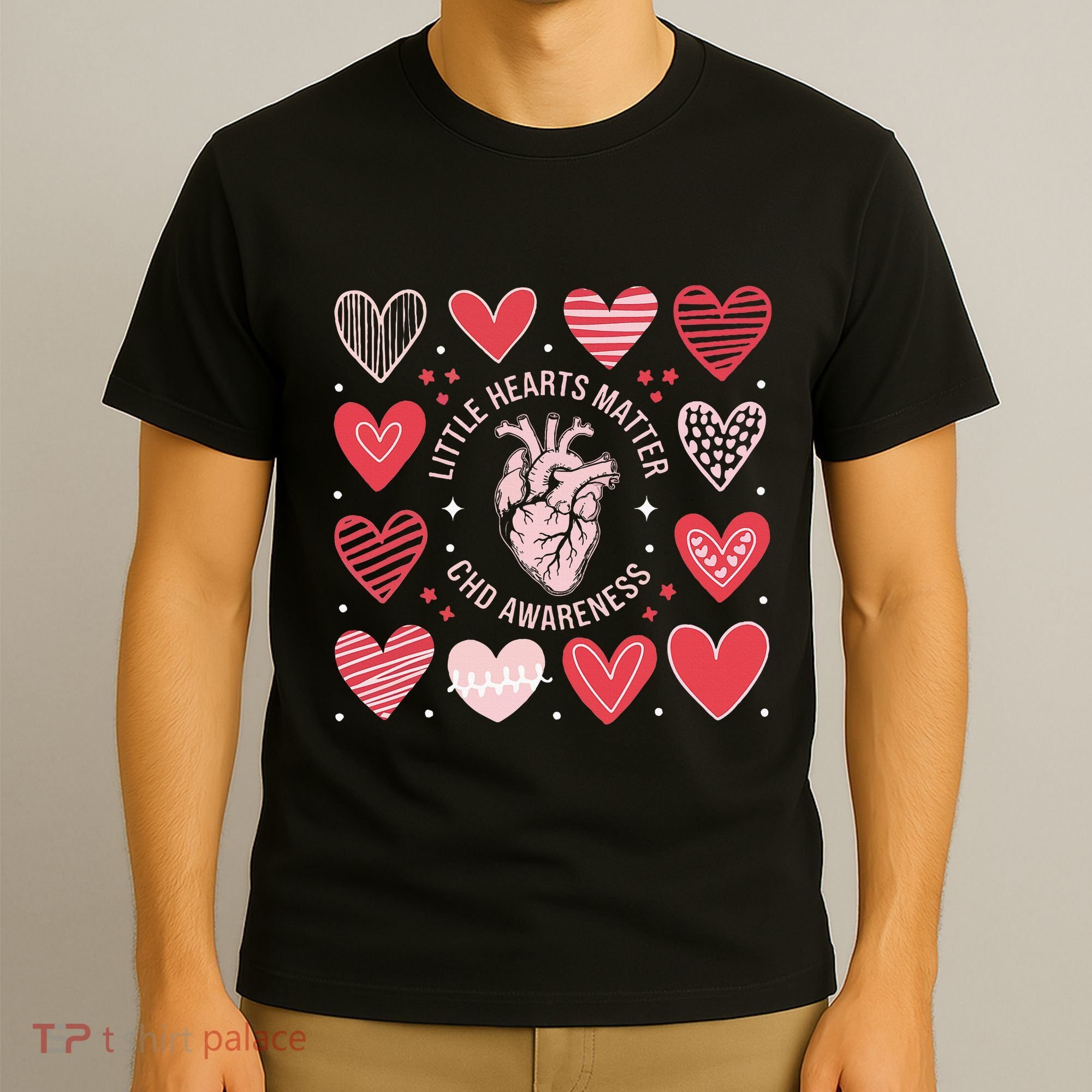 Heart Anatomy Valentine Little Heart Matter Chd Awareness T-Shirt