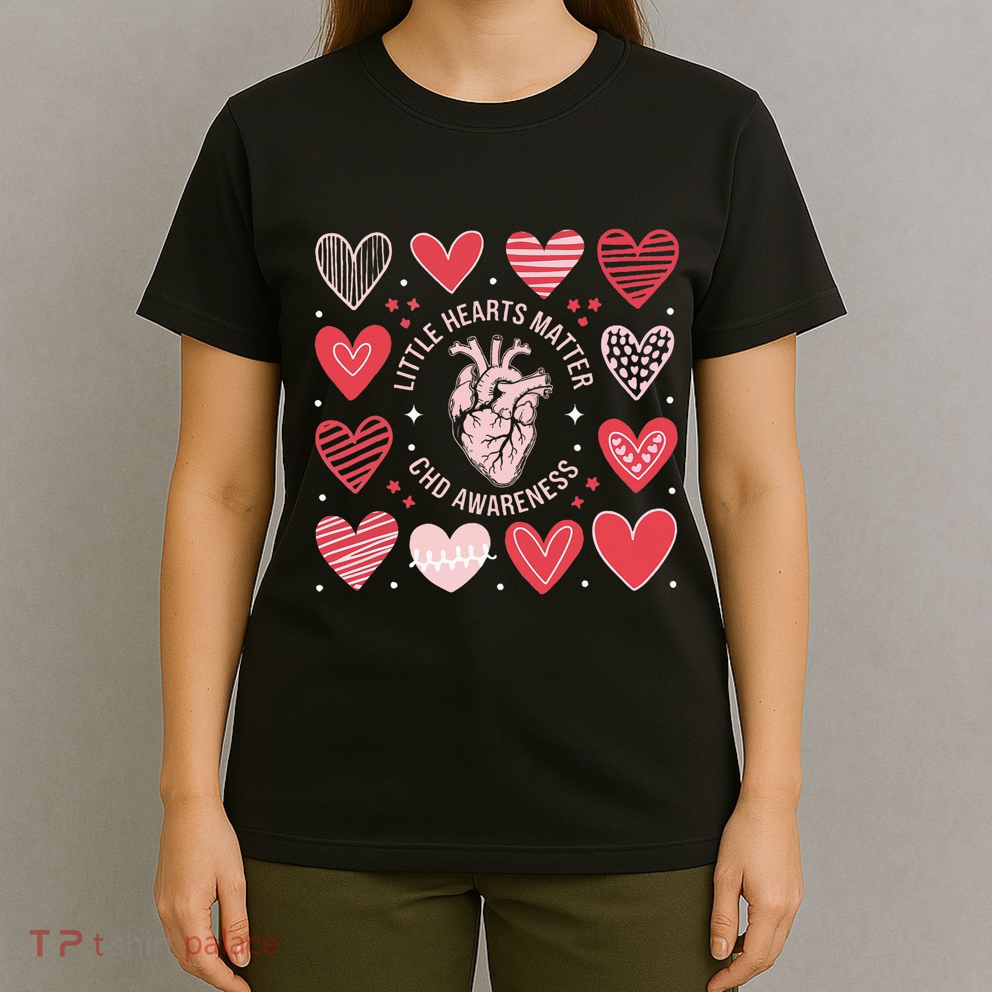 Heart Anatomy Valentine Little Heart Matter Chd Awareness T-Shirt