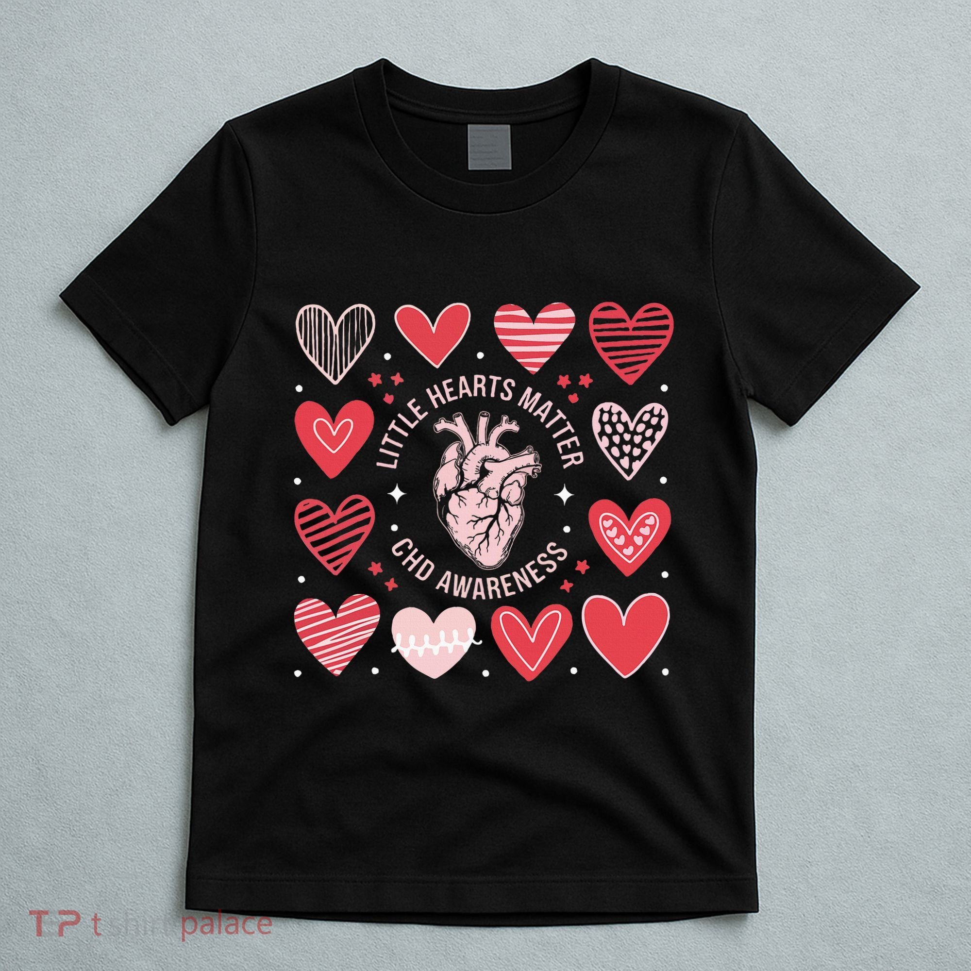 Heart Anatomy Valentine Little Heart Matter Chd Awareness T-Shirt