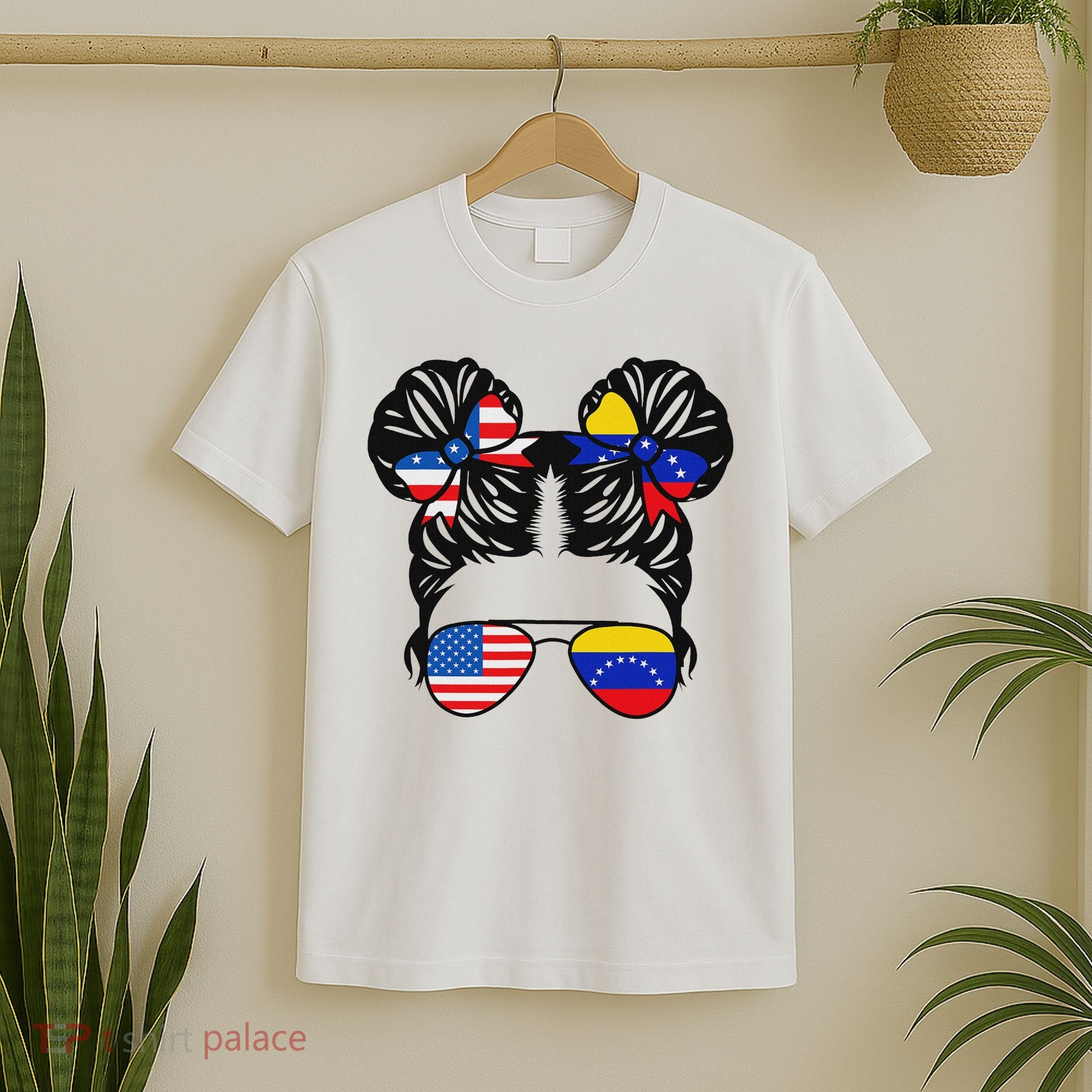 Half American Venezuelan Girl Usa Venezuela Flag Patriot T-Shirt