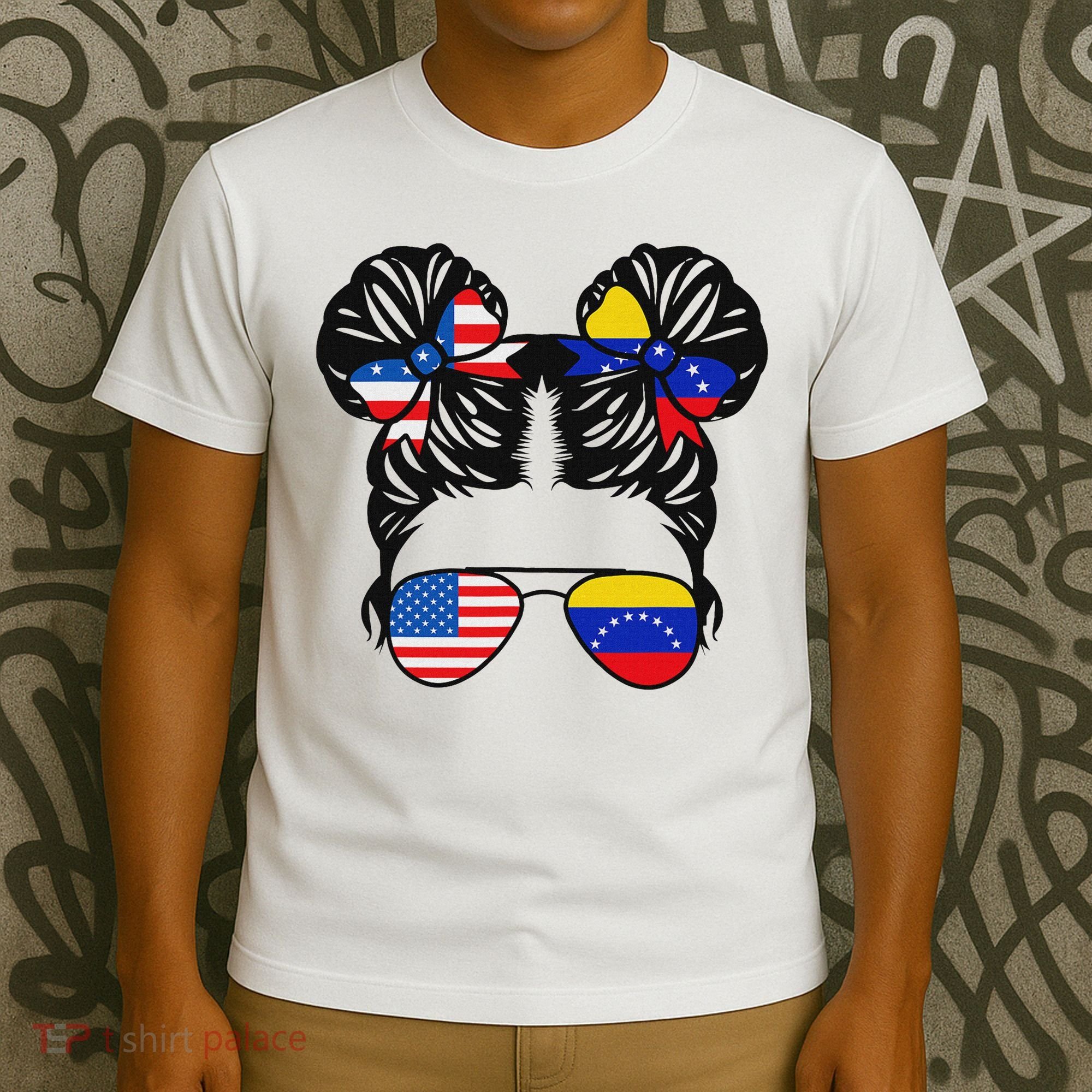 Half American Venezuelan Girl Usa Venezuela Flag Patriot T-Shirt